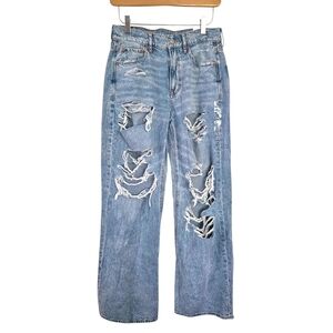 AEO‎ Destroyed Super High Rise Baggy Wide Leg Jeans